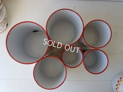 画像8: BB赤とイエロー格子柄キャニスターセット