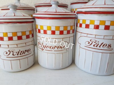 画像6: BB赤とイエロー格子柄キャニスターセット