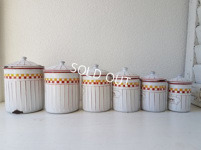 画像2: BB赤とイエロー格子柄キャニスターセット