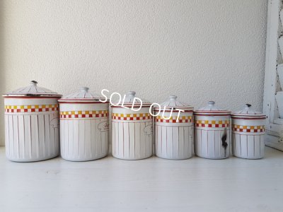 画像5: BB赤とイエロー格子柄キャニスターセット