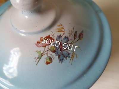 画像3: ホーローブルーのぼかし花柄Cafeキャニスター