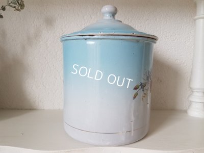 画像5: ホーローブルーのぼかし花柄Cafeキャニスター