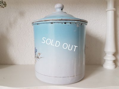 画像7: ホーローブルーのぼかし花柄Cafeキャニスター