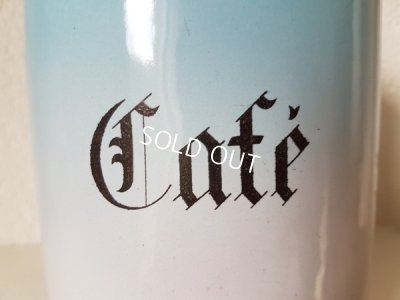 画像9: ホーローブルーのぼかし花柄Cafeキャニスター