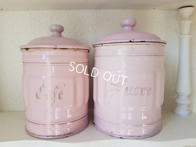 画像2: ホーローピンクキャニスター