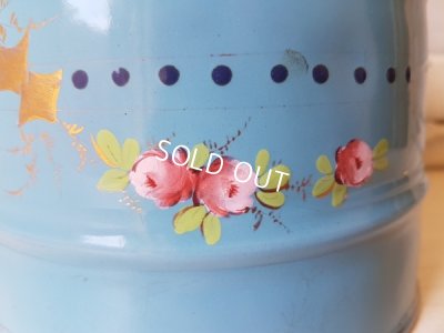 画像2: ホーロー製手描きローズ柄セル缶