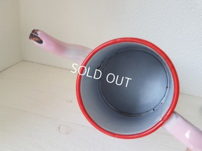 画像8: ホーローピンク手描きコーヒーポット