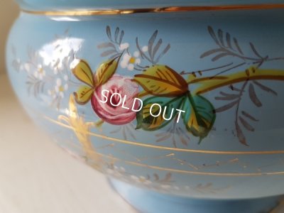 画像2: ホーローブルーローズ柄手描きスーピエール