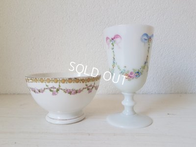 画像2: ローズガーランド柄カフェオレボウル&グラス