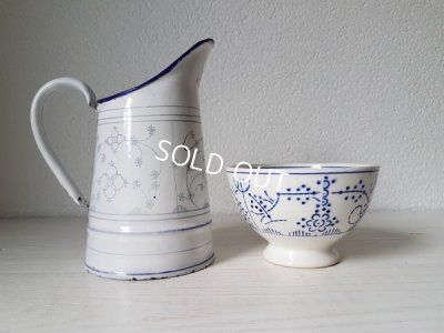 画像2: サクソニー柄カフェオレボウルとジャグセット