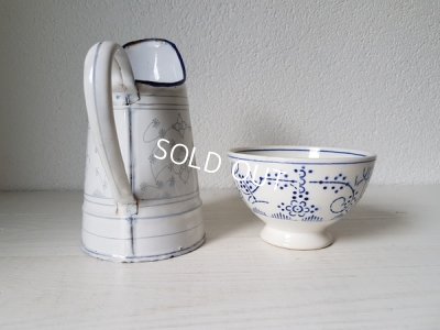 画像3: サクソニー柄カフェオレボウルとジャグセット