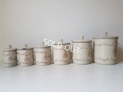 画像4: アンティークホーロー小花柄キャニスター