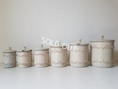 画像6: アンティークホーロー小花柄キャニスター