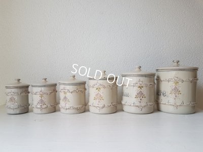 画像7: アンティークホーロー小花柄キャニスター