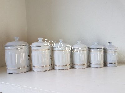 画像11: アンティ―ク白キャニスター6P