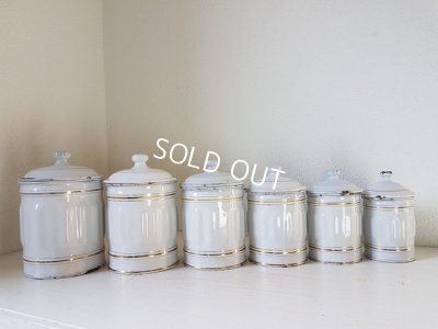 画像12: アンティ―ク白キャニスター6P