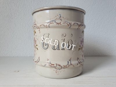 画像4: アンティ―ク花柄キャニスター