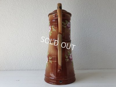 画像15: アンティークホーローローズ柄コーヒーポット