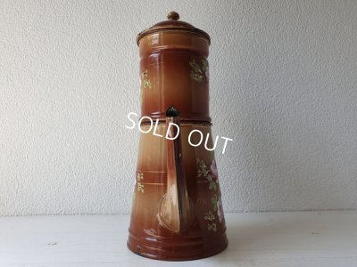 画像13: アンティークホーローローズ柄コーヒーポット