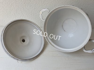 画像5: アンティークホーロー小鳥柄スーピエール