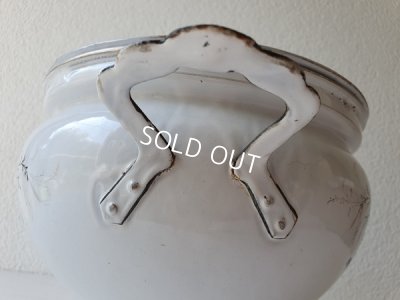 画像10: アンティークホーロー小鳥柄スーピエール