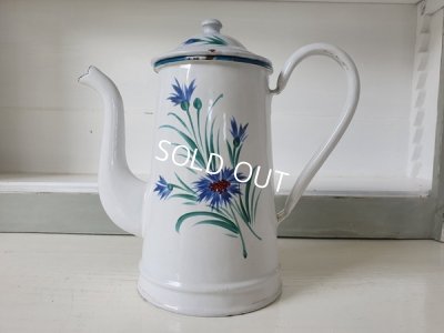 画像2: アンティーク花柄ホーローポット