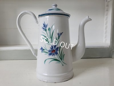 画像5: アンティーク花柄ホーローポット