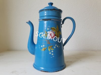 画像12: アンティークホーローローズ柄コーヒーポット