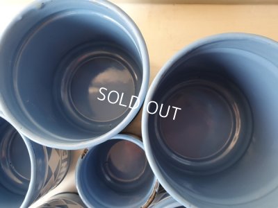 画像13: アンティークブルー格子柄キャニスター6P