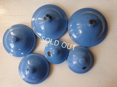 画像9: アンティークブルー格子柄キャニスター6P