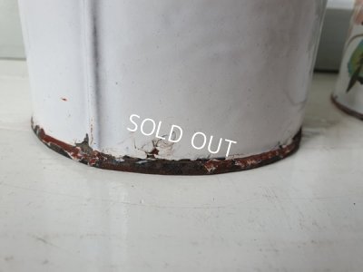 画像11: アンティークホーロー手描きキャニスター2P