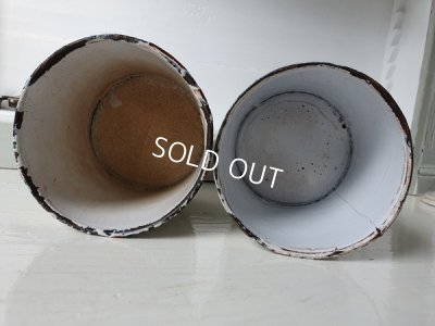 画像14: アンティークホーロー手描きキャニスター2P