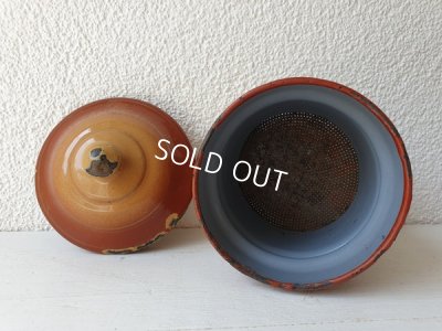 画像12: アンティークホーロー手描きパンジー柄コーヒーポット