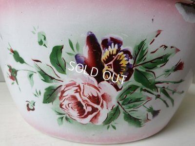 画像2: Japyピンクぼかしローズとパンジー柄キャセロール