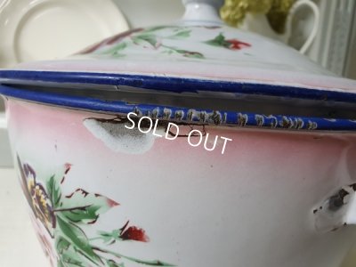 画像12: Japyピンクぼかしローズとパンジー柄キャセロール