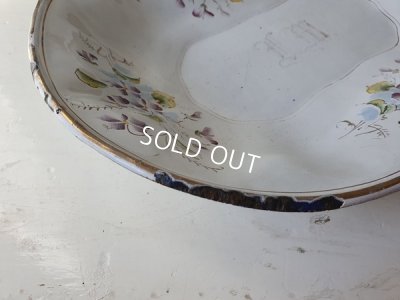 画像13: アンティークホーローすみれ柄トレイ