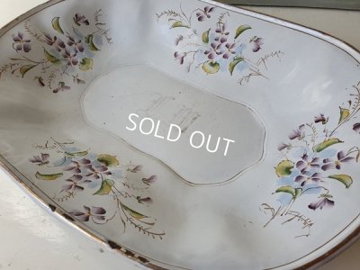 画像3: アンティークホーローすみれ柄トレイ