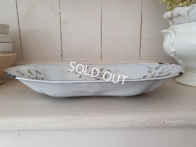 画像8: アンティークホーローすみれ柄トレイ