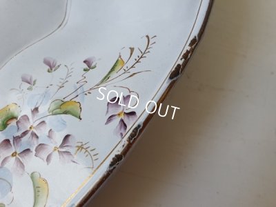 画像11: アンティークホーローすみれ柄トレイ
