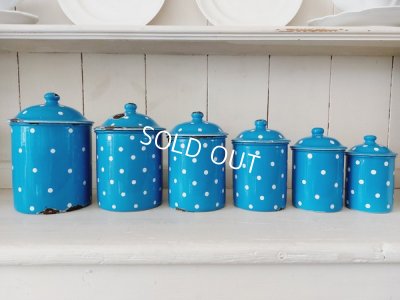 画像4: アンティークホーロートッド柄キャニスター6P