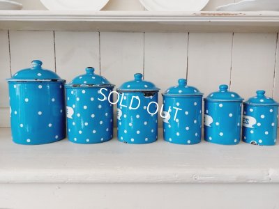 画像5: アンティークホーロートッド柄キャニスター6P