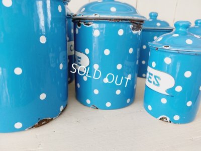 画像11: アンティークホーロートッド柄キャニスター6P