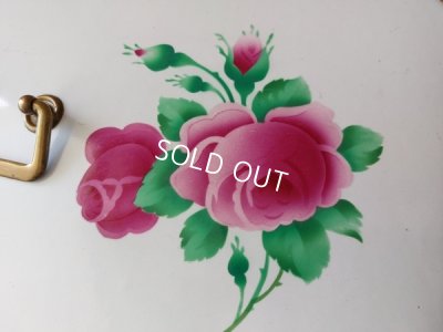 画像3: アンティークホーローローズ柄ブレッドボックス