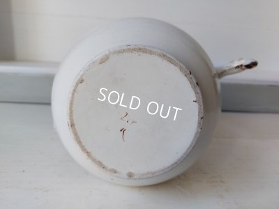 画像19: アンティークホーローリボンとローズ柄ポット