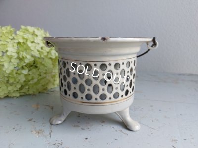 画像2: アンティーク白ホーローウォーマー