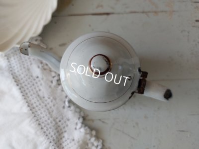 画像13: アンティークホーロー花柄コーヒーポット