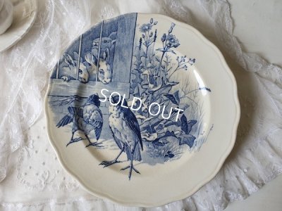 画像2: テールドフェールうさぎと小鳥柄コンポート