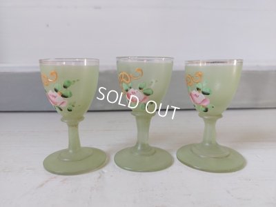 画像12: アンティークつばめとローズ柄リキュールボトルセット