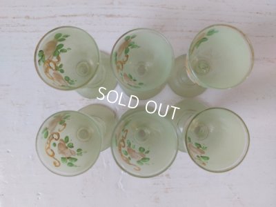 画像13: アンティークつばめとローズ柄リキュールボトルセット