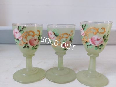 画像16: アンティークつばめとローズ柄リキュールボトルセット